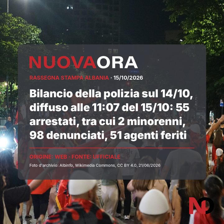Bilancio della polizia sul 14/10, diffuso alle 11:07 del 15/10: 55 arrestati, tra cui 2 minorenni, 98 denunciati, 51 agenti feriti