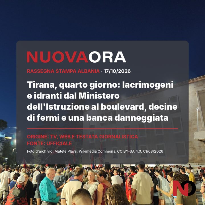 Tirana, quarto giorno: lacrimogeni e idranti dal Ministero dell'Istruzione al boulevard, decine di fermi e una banca danneggiata