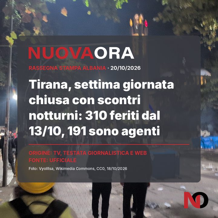 Tirana, settima giornata chiusa con scontri notturni: 310 feriti dal 13 ottobre, 191 sono agenti