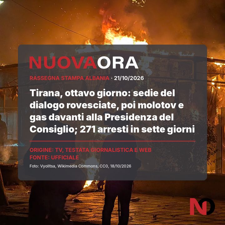 Tirana, ottavo giorno: sedie del dialogo rovesciate, poi molotov e gas davanti alla Presidenza del Consiglio; 271 arresti in sette giorni