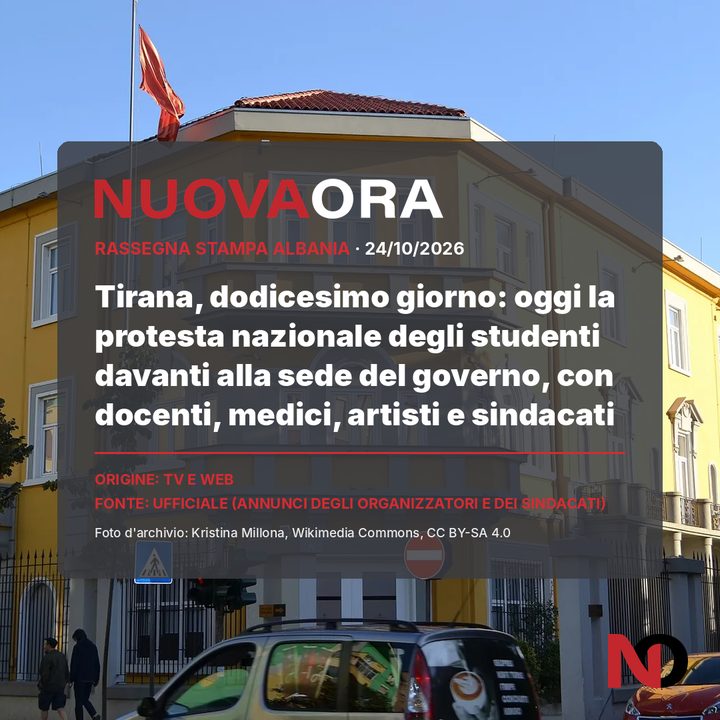 Tirana, dodicesimo giorno: oggi la protesta nazionale degli studenti davanti alla sede del governo, con docenti, medici, artisti e sindacati