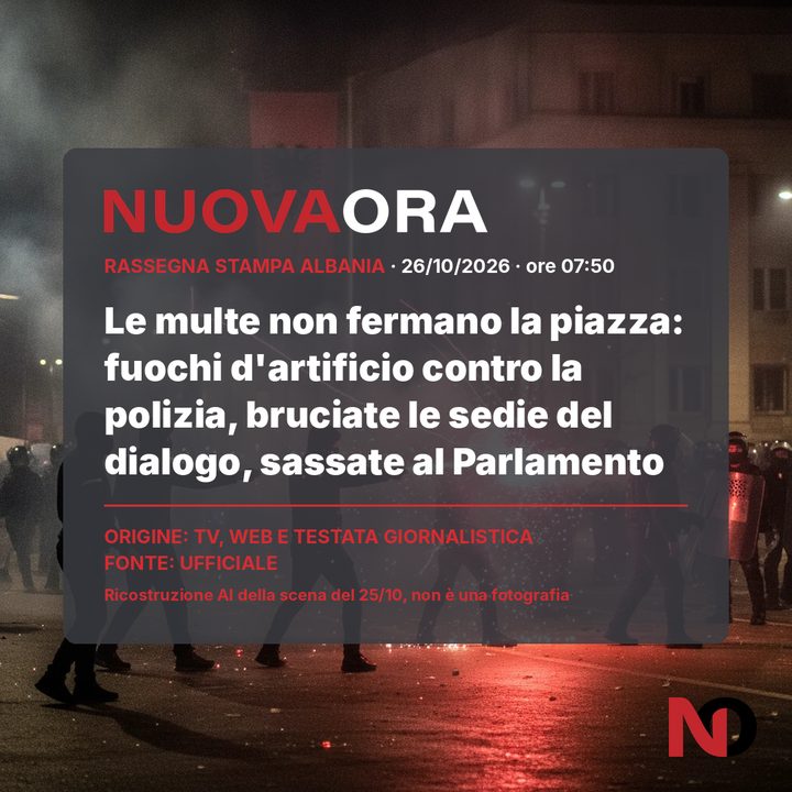 Le multe non fermano la piazza: poche ore dopo l'annuncio di Rama bruciate le sedie del dialogo davanti al governo, sassate al Parlamento