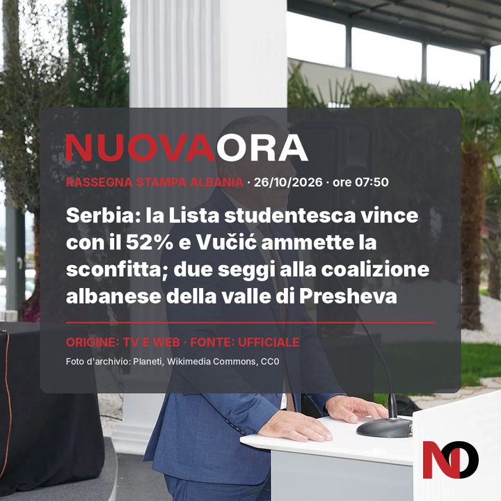 Serbia: la Lista studentesca vince con il 52% e Vučić ammette la sconfitta; due seggi alla coalizione albanese della valle di Presheva