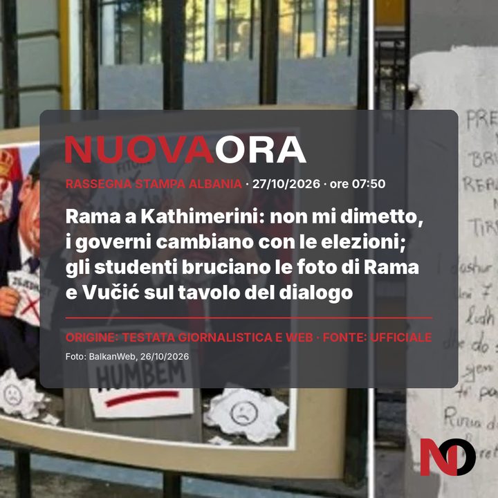 Rama a Kathimerini: non mi dimetto, i governi cambiano con le elezioni; gli studenti bruciano le foto di Rama e Vučić sul tavolo del dialogo