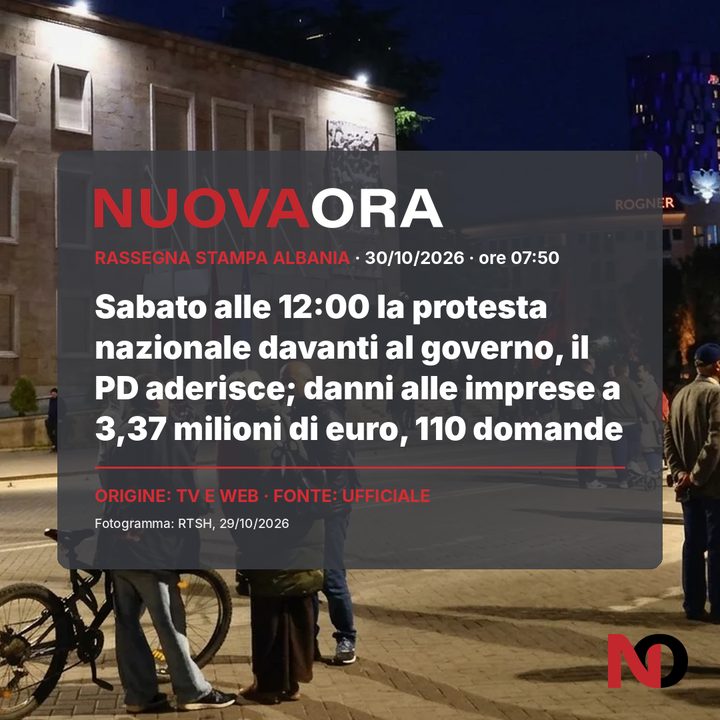 Sabato alle 12:00 la protesta nazionale davanti al governo, il PD aderisce; danni alle imprese a 3,37 milioni di euro, 110 domande